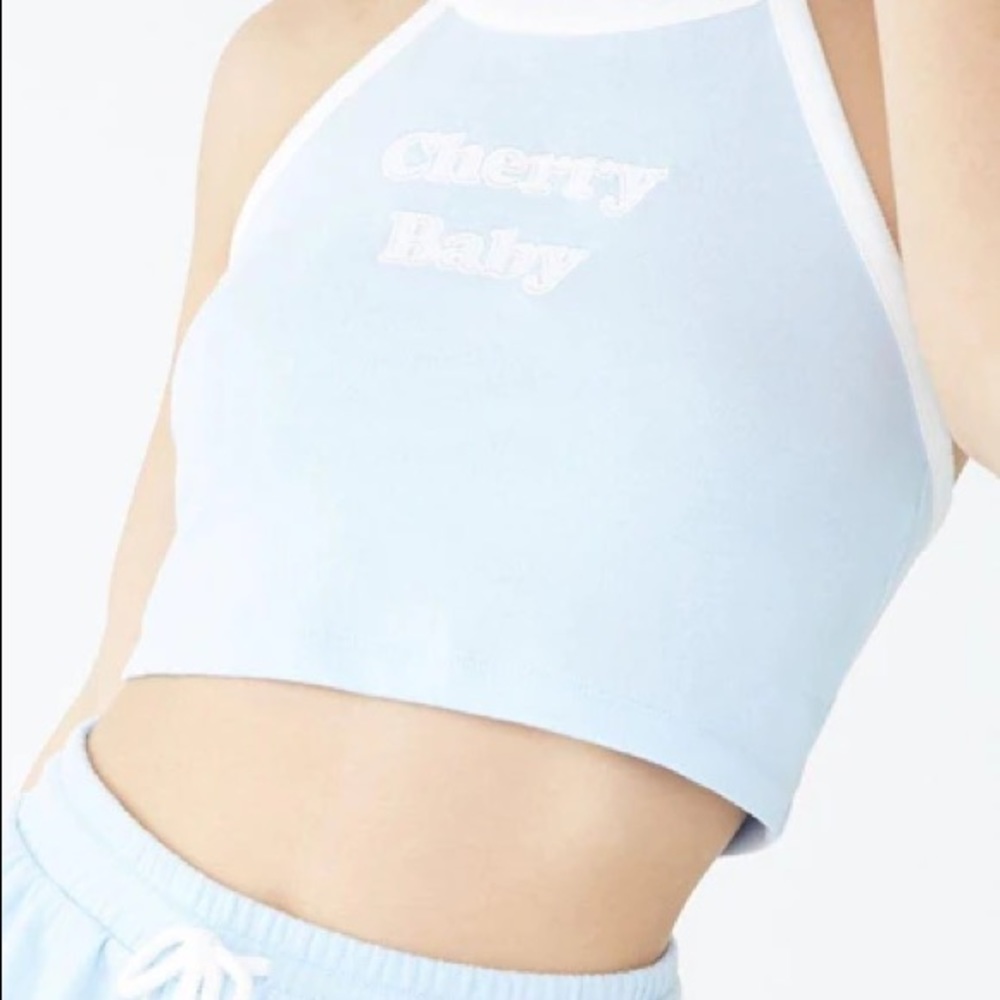 NWT Forever 21 Cherry Baby Graphic Halter Top